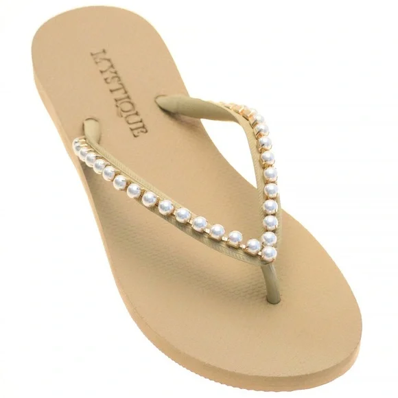 Mystique Classy Pearl Flip Flops!